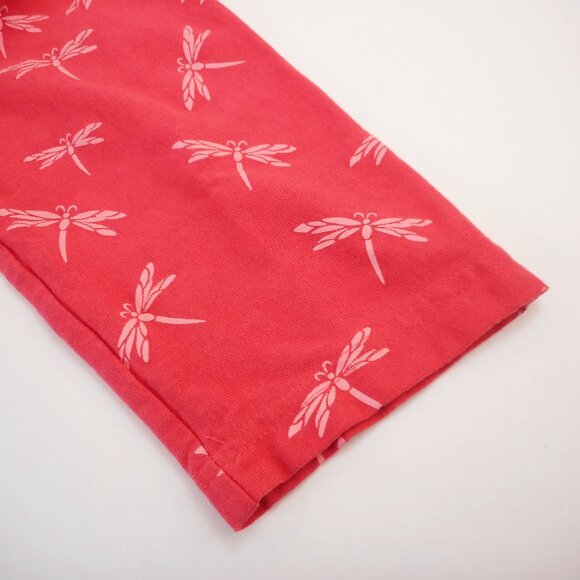 M Mac Vermont Country Store Women's size L Dragonfly Print Top Coral Red - Picture 10 of 10